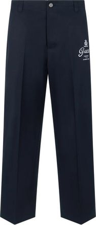 Gucci Klassieke Katoenen Stoffen Broek - Heren - Straight fit broeken - Blauw - M - Katoen - Broeken