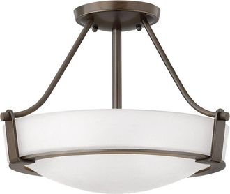 Netlighting Hathaway 3 Light Small Semi Flush Ceiling Light Bronze E27