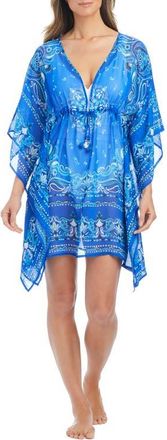 Bleu Rod Beattie Sheer Cover-Up Caftan in Bleu Depths at Nordstrom, Size X-Large