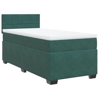 vidaXL Vidaxl - Giroletto A Molle Con Materasso Verde Scuro 100x200 Cm Velluto