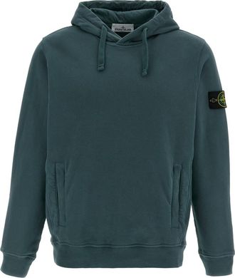 Stone Island Green Logo badge hoodie