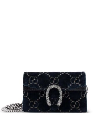 Gucci Dionysus Bag GG Velvet Super Mini crossbody bag - women - Velvet - One Size - Blue