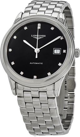 Longines Pre-owned Longines Flagship Diamond Black Dial Mens Watch L4.974.4.57.6