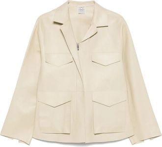 Toteme Army jacket - women - Lamb Skin - 40 - Neutrals