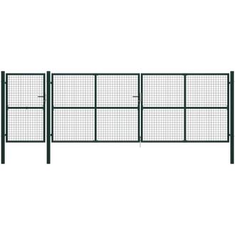 vidaXL Vidaxl - Puerta De Jard&iacute;n De Acero Verde 500x150 Cm