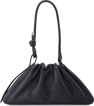 Behno Tina Ruched Leather Baguette Shoulder Bag in Black at Nordstrom