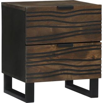 vidaXL Bedside Cabinet Walnut 40 x 33 x 46 cm Solid mango wood Vidaxl