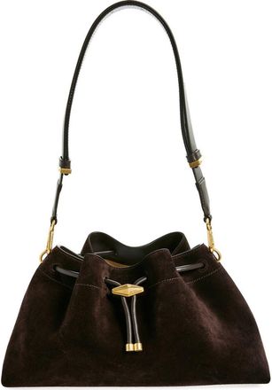 Jimmy Choo London Cinch M Leather Bucket Bag in Coffee/Gold at Nordstrom