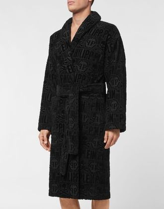 Philipp Plein Bathrobe Tiger Unisex in Black at Nordstrom, Size Large/x-Large