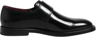 Dolce & Gabbana Zwarte leren Monk Strap Formele Schoenen - Heren - Nette schoenen - Zwart - 39 EU - Leer - Schoenen