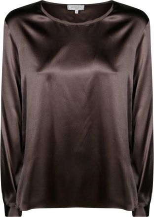 Antonelli Adige T-shirt ML Seta - Dames - Blouses - Bruin - XS - Overhemden
