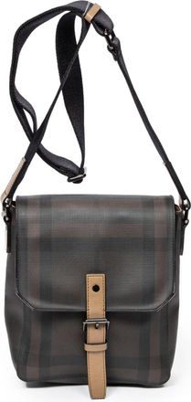 Burberry small checked crossbody bag - women - Canvas - One Size - Grey