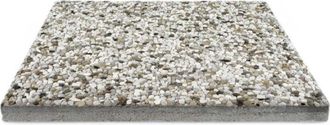 No Brand Set 4 piastre base per ombrellone e pavimentazione esterna ghiaino piave grana media 50x50x3,7 cm 85 KG