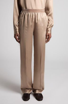 Tom Ford Silk Satin Pajama Pants in Desert Taupe at Nordstrom, Size X-Small