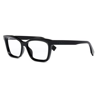 Fendi Lettering Optisch Montuur - unisex - Accessoires - Zwart - Maat: 52 MM Leer