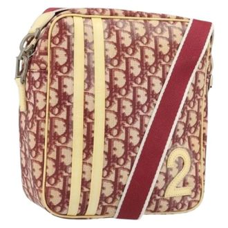 Dior Pre-owned Trotter Shoulder Bag - Dames - Pre-owned - Rood - Maat: ONE Size Leer