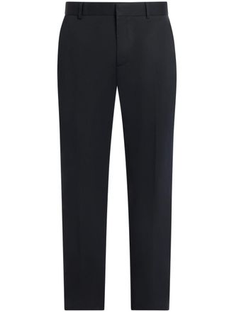Off-white cotton tailored trousers - Black