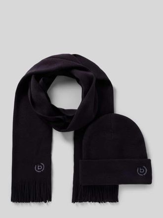 Bugatti Set aus Schal und M&uuml;tze mit Geschenkbox in Marine, Gr&ouml;&szlig;e 1