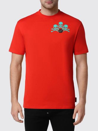 Philipp Plein T-shirt in cotone con stampa Skull e motivo Monogram