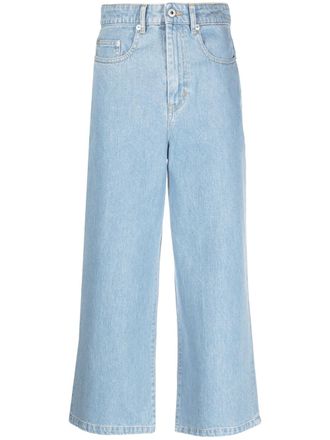 Kenzo Sumire cropped wide-leg jeans - Blue