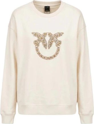 Pinko Nelly Sweatshirt - Dames - Sweatshirts - Beige - S - Katoen - Hoodies & sweatvesten
