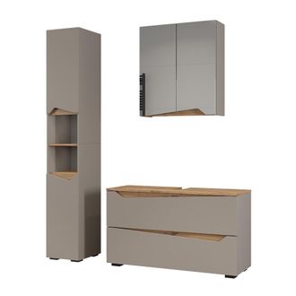Vicco Juego De Muebles De Ba&ntilde;o De 3 Piezas Marelle, Gris/roble Artesanal, 3 Partes, Vicco