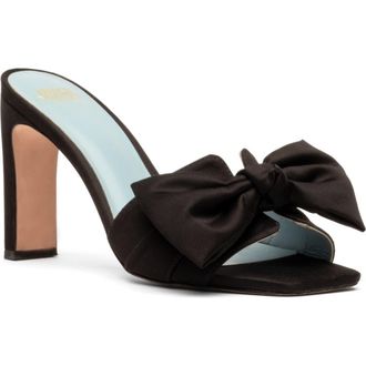 Frances Valentine Hilary Satin Bow Sandal in Black at Nordstrom Rack, Size 6.5
