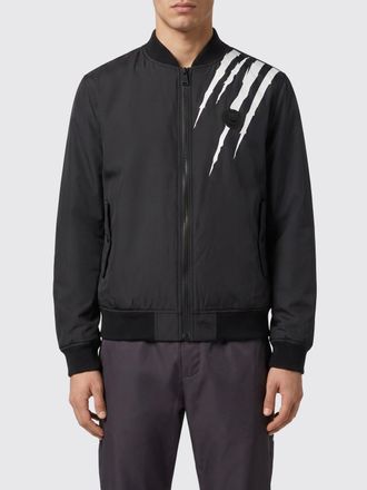 Plein Sport Bomber Scratch in nylon con logo a contrasto e tasche