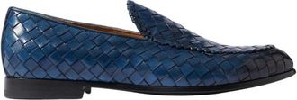 Scarosso Vittorio Geweven Leren Loafers - Heren - Loafers - Blauw - 39 EU - Leer - Schoenen