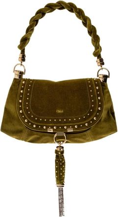 Chlo&eacute; Bolso de Hombro Marcie Peque&ntilde;o de Terciopelo - Bags - Mujer - Verde - ONE SIZE