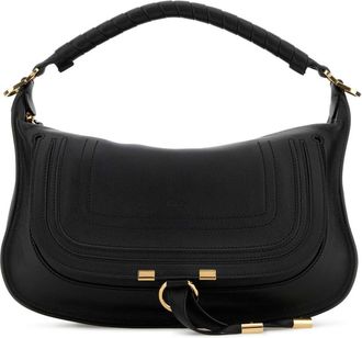 Chlo&eacute; Black Leather Small Marcie Shoulder Bag