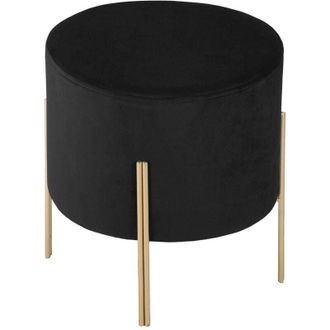 Atmosphera Atmosphera - Taburete living Negro - Terciopelo Cr&eacute;ateur DInt&eacute;rieur