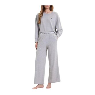 Ralph Lauren Wide Leg Loungewear Broek - Dames - Broeken - Grijs - Maat: XS