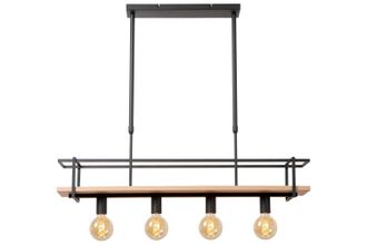 Lucide MILONGA Dimmable Stylish Scandinavian Hanging Pendant Light 4xE27 in Black
