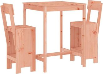 vidaXL Mesa Y Sillas De Jard&iacute;n 3 Pzas Madera Maciza Douglas Vidaxl