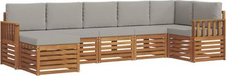 vidaXL Conjunto De Sof&aacute;s De Exterior 7 Uds. Gris Natural Y Claro Vidaxl