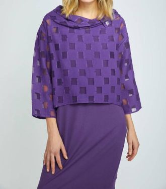 Habitat Box Topper Cowl Neck Top In Violet