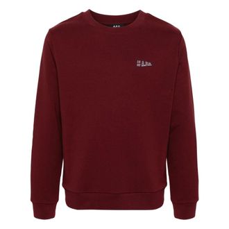 A.P.C. Sweatshirts, male, Red, S, Standard College Print Sweatshirt