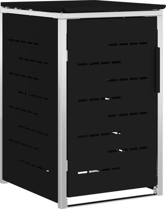 vidaXL Almacenamiento De Contenedor Con Ruedas For 1 Bin 240l Negro Vidaxl