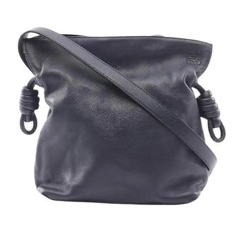 Loewe Pre-owned Cross Body Bags, female, Blue, Size: ONE SIZE Pre-owned Flamenco Clutch Mini Shoulder Bag
