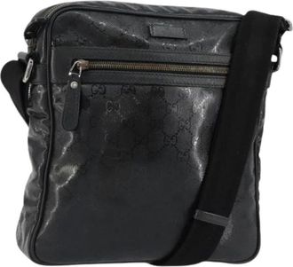 Gucci Pre-owned Cross Body Bags, female, Black, Size: ONE SIZE Pre-owned Canvas Cross Body Bag