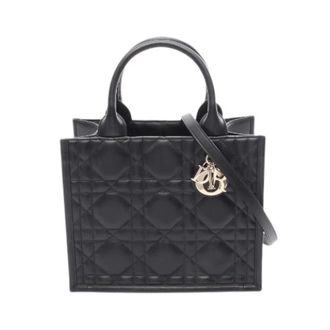 Dior Pre-owned Book Tote Leren Tote Tas - Dames - Pre-owned - Zwart - Maat: ONE Size Leer