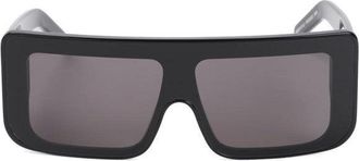 Rick Owens Geometric Black Sunglasses With Bold Silhouette
