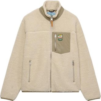 Superdry Mountain Full Zip Fleece - Heren - Fleece jassen - Beige - M - Polyester - Fitness