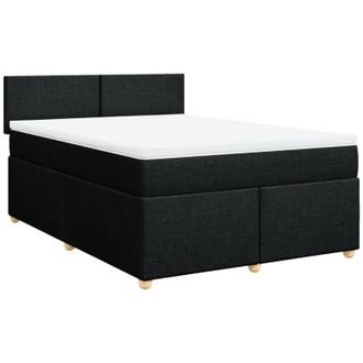 vidaXL Vidaxl - Cama Box Spring Con Colch&oacute;n Tela Negro 160x200 Cm