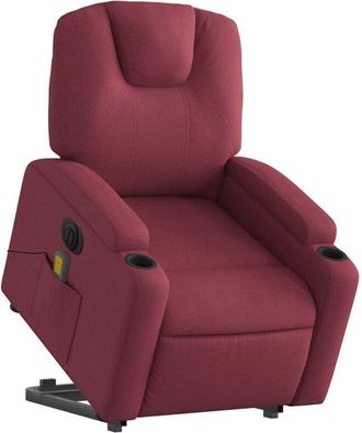 vidaXL Vidaxl - Sill&oacute;n De Masaje Elevable El&eacute;ctrico Tela Rojo Tinto