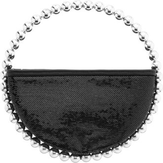 Nina Womens Lovey Sequin Circle Bag In Black