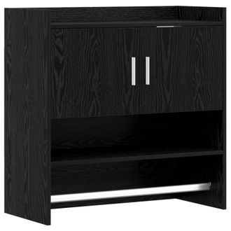 vidaXL Estante De Pared Montada En La Pared Roble Negro Vidaxl