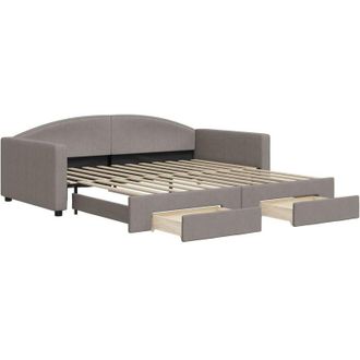 vidaXL Sof&aacute; Cama Nido Con Cajones Tela Gris Taupe 100x200 Cm Vidaxl