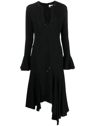 Blumarine eyelet-detail asymmetric dress - Black